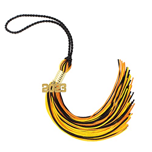 Tassel Depot 2023 Black/Orange/Gold Graduation Tassel - Every School Color Available - Made in USA