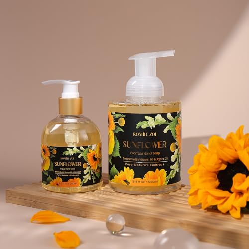 Image of ROMIIE ZOI Liquid Hand Soap, Sunflower, 260ml /8.7 fl.oz | With Gift Box, Gentle cleansing, nourishes skin without drying