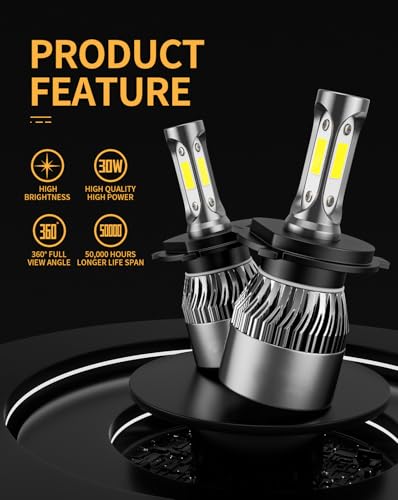 Image of ๐ง๐ฆ /๐ซ๐ข๐ข๐ฅ Bulbs 6500K Cool White 60000LM 900% Brighter, Plug and Play IP68 Waterproof Off-Road Lights, Pack of 2