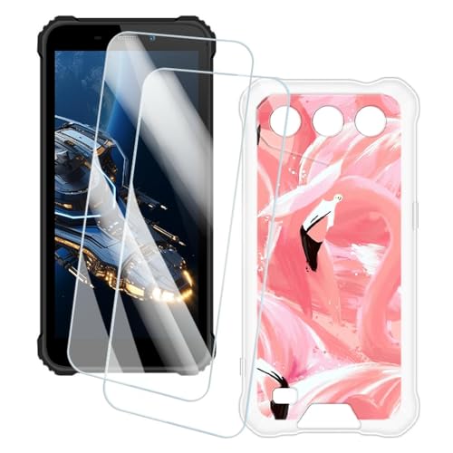 OAGELIM 2�Z�b�g �X�N���[���v���e�N�^�[ + �P�[�X Oukitel G3 (6 �C���`) �Ƃ̌݊������� �A�[�e�B�X�e�B�b�N�J�X�^���v�����g�J�o�[�Ƌ����K���X�t�B���� �X�N���b�`�h�~ (�t���~���S)