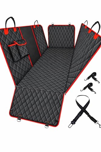 Image of Dog car seat Cover (Red, Mesh Window Hatchback Car Seat Cover)