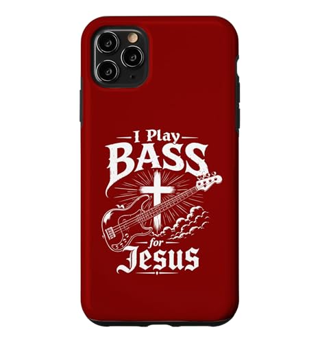 I Play Bass For Jesus�A�x�[�X�M�^�[�A�N���X�`�����x�[�V�X�g �X�}�z�P�[�X iPhone 11 Pro Max �p