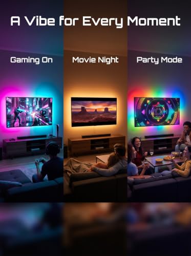 Image of MATICOD LED Lights for TV Led Backlight, 13.1ft RGB Led Strip Lights for TV Lights Behind, USB Led Light Strip for 45-60in TV, Bluetooth APP Control Music Sync Strip Lighting for Christmas Decorations
