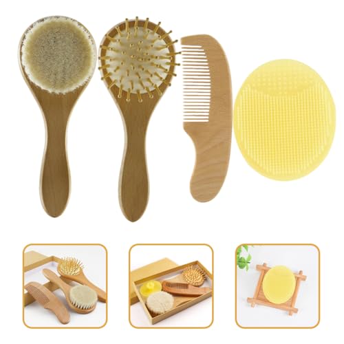 Baby Wool Brush Set for Newborns with Comb and Scrubber - Image 5