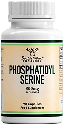 Double Wood Fosfatidilserina | 90 Cápsulas de Fosfatidilserina de Alta Potencia - 300mg por Porción | Sin OGM y Sin Gluten ​| Fabricado en el Reino Unido