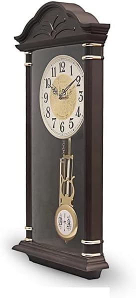 Miniatura 4 de MMAXZ Reloj de pared grande de estilo chino, silencioso, estilo shabby chic, reloj de péndulo para sala de estar, decoración del hogar (color A,