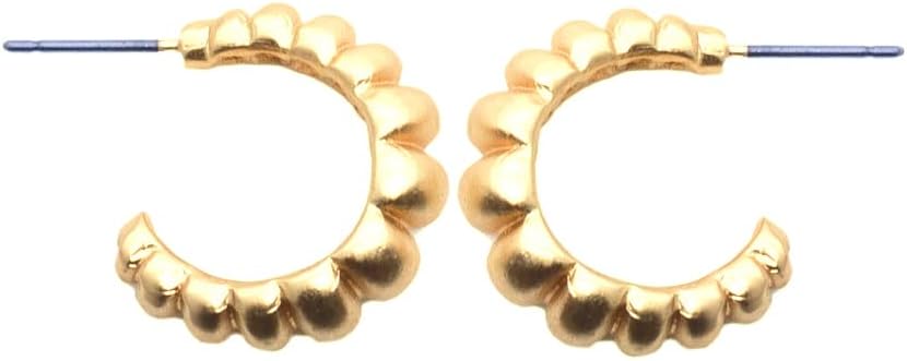 Moda Hugie Hoop Sırqalar - Metallik, Parlaq, Dəyirmi, Dokulu, Parlaq, Toxuculuq