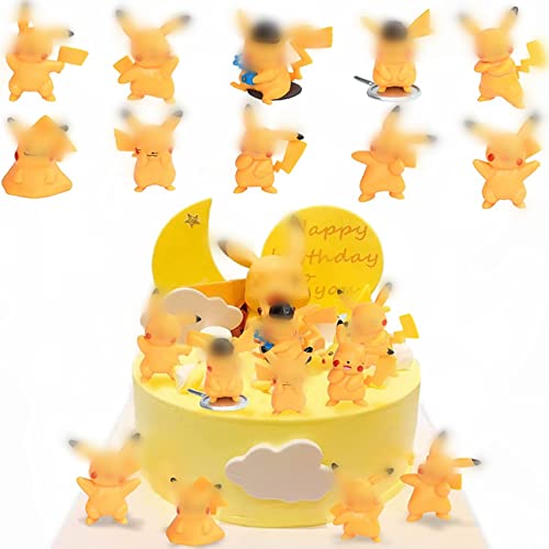 Yananmall 10 pièces Mini poupée gâteau décoration Dessin animé Personnage modèle Ensemble Maison Accessoires décoration Enfants fête d'anniversaire M Cover