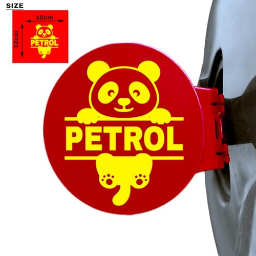 Image of Panda Petrol Sticker for Car - Waterproof Vinyl Fuel Tank Decal, Cute Cartoon Animal Petrol Cap Decoration, Durable & Easy to Apply (Lemon Yellow)