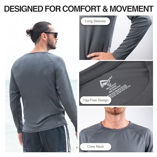 Kanu Surf Men's UPF 50+ Long Sleeve Rashguard Swim Shirt3