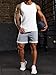 Runcati Men's Workout Tank Tops Sleeveless Ribbed Knit T Shirt Muscle Gym Fitness Tee White