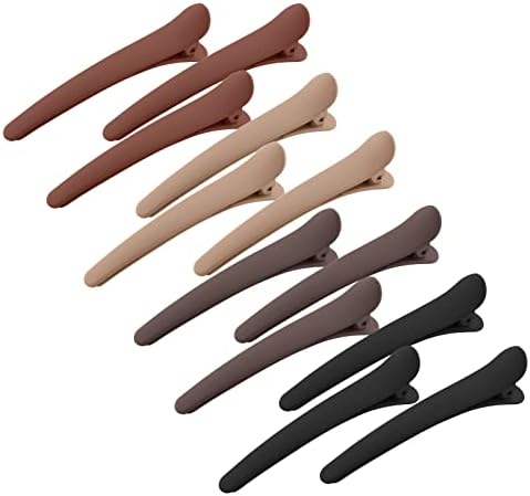 YISSION 12 PCS Hair Clips for Styling Sectioning, 3.1 Inch Matte Alligator No Crease Duck Billed Hair Clips, Hair Barrettes and Styling Accessories for Women Girls