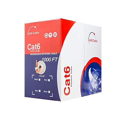 Cables Direct Online 1000Ft Cat6 Solid Cable 550Mhz Ethernet Lan Utp 23Awg Rj45 Network Wire Bulk (Orange) #TOP3