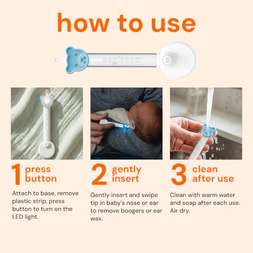 Image of oogiebear Brite - Baby Nose Cleaner and Ear Wax Removal Tool. Baby Gadget with Nighttime LED Light. Safe Snot Booger Picker for Newborns, Infants & Toddlers