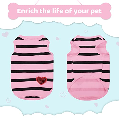 Preferhouse Pet Dog Striped T-Shirt Dogs Cats Cotton Vest Spring Summer Pet Apparel Tee Shirt Suitable For Small And Medium Large Pets French Bulldog Bichon #TOP6