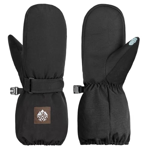 RIGWARL Kids Mittens Waterproof Insulated, Warm Snow Mittens Kids for Boys Girls Cold Weather, Windproof Kid Snow Winter Gloves for Snowboarding Sledding Ice Skating Alaska Cruise Snowball Fight