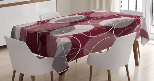 Tizhweqo Mantel Mesa Rectangular Círculo, Manteles Antimanchas Patrones Geométricos, 3D Impresión Mantel Impermeable Lavable para Cocina Salón Comedor, 150x150 cm P/Q2837