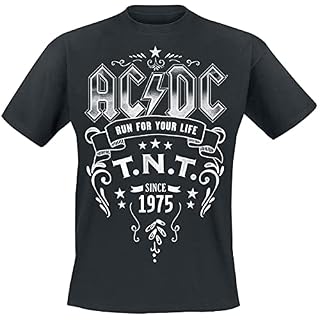 AC/DC T.N.T. Homme T-Shirt Manches Courtes Noir Regular/Coupe Standard - Les Beatles, Paul McCartney, John Lennon, RIngo Starr, George Harrison