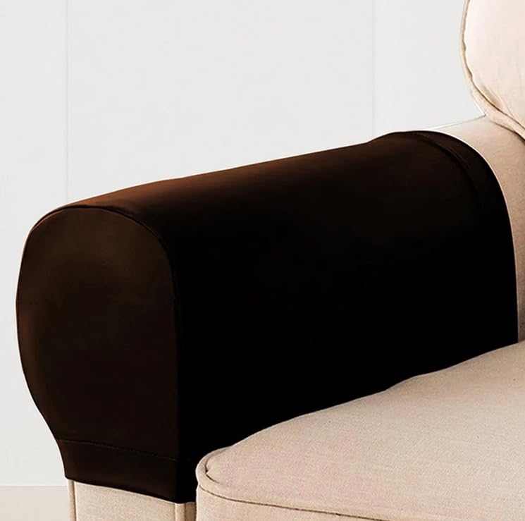 PU Leather Sofa Armrest Covers Protectors Sofa Armrest Protector Universal Armchair Cover Non-Slip Soft Leather Couch Arm Rest Covers Thickened Furniture for Couch Chair Arm (2, Dark Coffee)