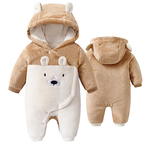Image of flower frail Newborn Baby Winter Snowsuit Bear Romper Warm Hooded Jumpsuit Onesie Infant Coat Outwear for Boy Girl 0-18M