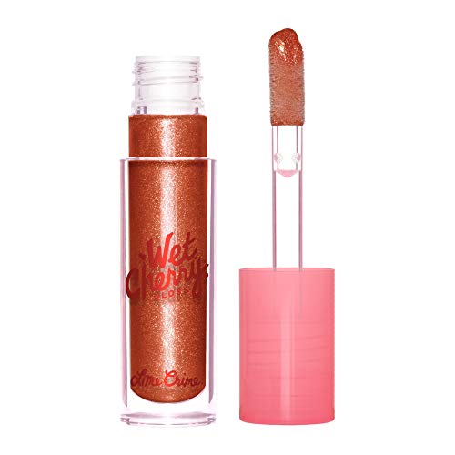 Lime Crime Wet Cherry Lip Gloss, Potion - Red Orange Sparkle - High Shine, Non-Sticky Gloss - Cherry Scent - Lightweight Ultra Glossy Sheen - Won't Bleed or Crease - Vegan - 0.1 fl oz