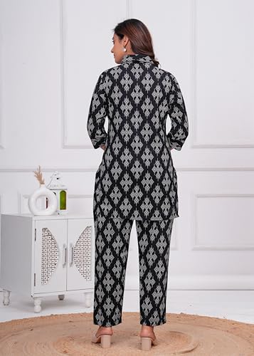 Image of Nevisha Style Printed Cotton Co-ord Set For Women's | Kurta With Pant Set For Women's | Cotton Co-ord Set For Women's