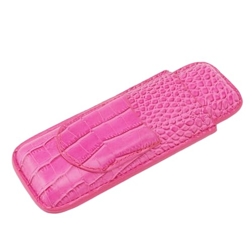 Humidor portátil de cuero rosa estuche de puros para viajes y cenas