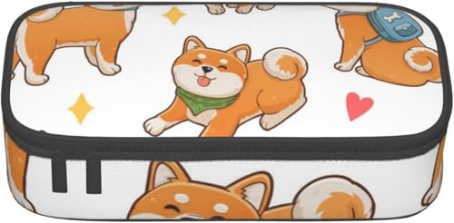 柴犬 ペンケース 大容量 筆箱 多機能 おしゃれ ペンポーチ 男の子 女の子 子供 シンプル ツール 高校生 大学生 社会人用 中小学生 文具バッグ