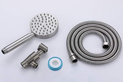 100% Metal Hand Held Shower Head With Hose | Detachable Shower Heads With Handheld Spray | Adjustable Bracket Holder | Extra Long 75" Inch Stainless-Steel Hose | Brushed Nickel #TOP5