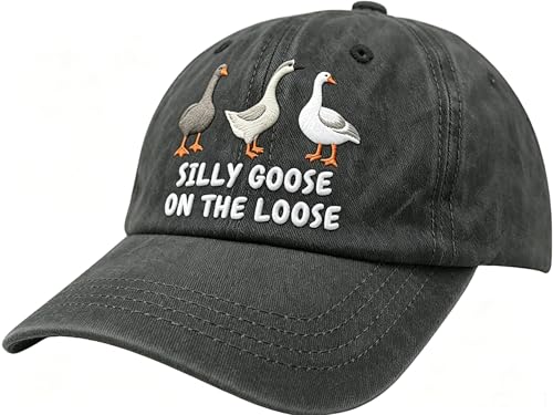 Image of Funny Goose Hat Silly Goose On The Loose Hat Men Baseball Hats Funny Cap