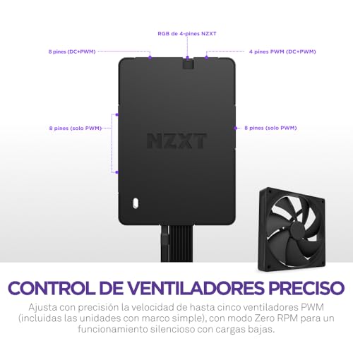 NZXT Hub de control – Controlador digital de iluminación RGB y velocidad de ventiladores PWM – Controla hasta 5 ventiladores PWM o 4 con marco simple – Controlado por el software CAM - imagen 3