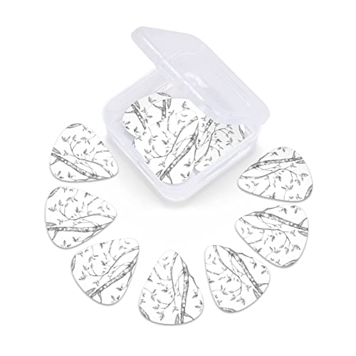 HABXNJF Lot de 12 médiators en celluloïd, bois gris et oiseaux, avec jauges fines, moyennes et lourdes pour guitares électriques acoustiques, basses ou ukulélé - Les Beatles, Paul McCartney, John Lennon, RIngo Starr, George Harrison HABXNJF Lot de 12 médiators en celluloïd, bois gris et oiseaux, avec jauges fines, moyennes et lourdes pour guitares électriques acoustiques, basses ou ukulélé – Image 6