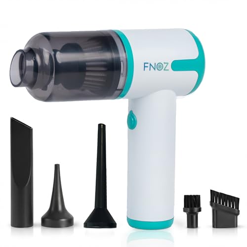 FNOZ Aspirateur Souffleur 2-en-1 sans Fil | 6000PA Puissant | Nettoyage PC Clavier Voiture | Charge USB-C Rapide | 5 Accessoires