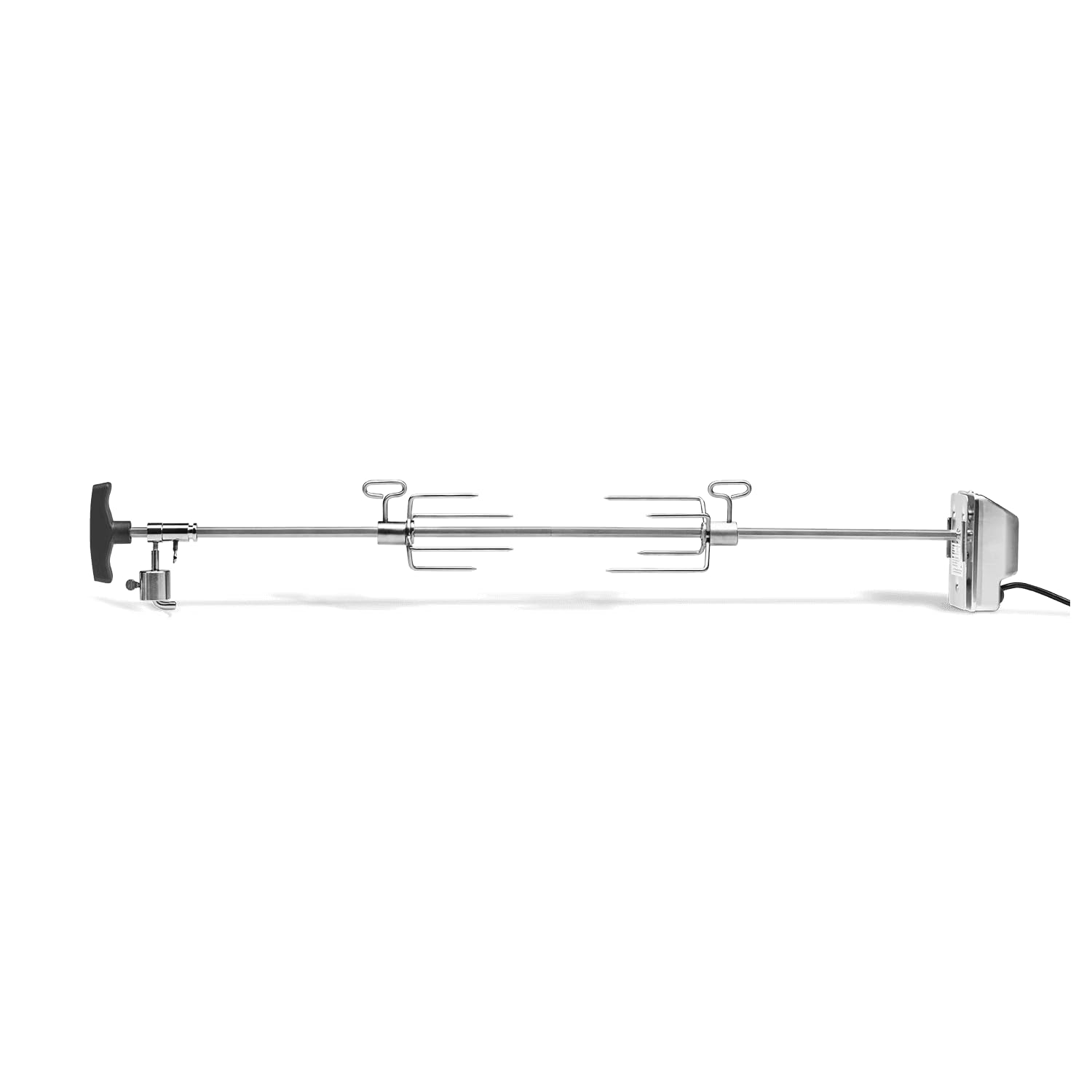 BURNHARD Spiedo Rotante 4 bruciatori Motore Elettrico 4 Watt, forchette in Acciaio Inox, Custodia Motore Resistente agli Spruzzi, Manico Resistente al Calore, contrappeso – Fred Earl