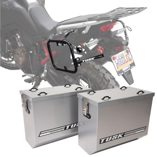TUSK Aluminum Panniers with Pannier Racks V2 Large Silver for Honda Africa Twin CRF1100L 2024 -  Tusk Off-Road, 1467340202c938-081b54