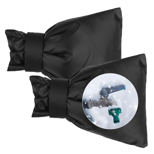 2 Piezas Cubierta para Grifos de Invierno, Protectora de Grifo para Invierno de Jardín, Cubierta Grifos Exterior Protección Invierno Funda Anticongelante Engrosado Impermeable Protectora Cubiertas