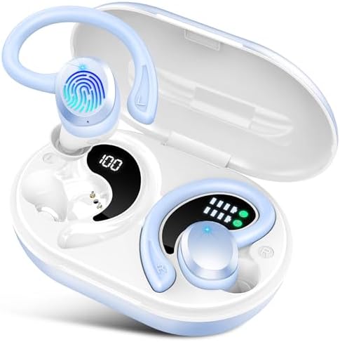 Sport Earphones Wireless Earbuds With Earhooks - Bluetooth 5.4, 50H Playtime, IP7 Waterproof Sport Headphones Beats Headphones
