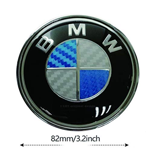 TaTyee Emblems Hood and Trunk, 82mm Emblem Logo Replacement fit for All Models BMW E30 E36 E46 E34 E39 E60 E65 E38 X3 X5 X6 3 4 5 6 7 8