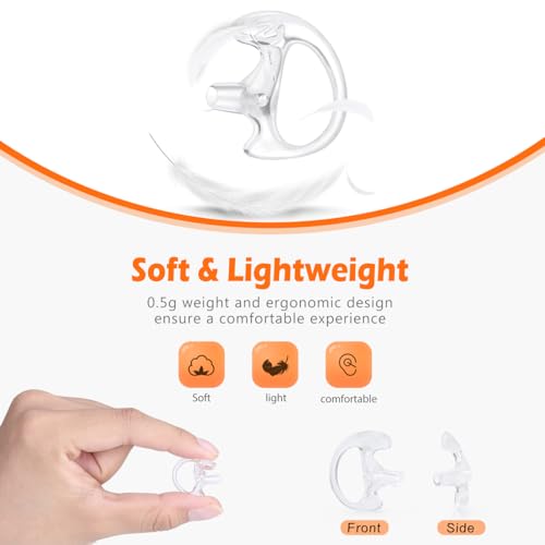 Image of Zeadio Earmould Earpiece Earbud Earplug for Two-Way Radio Coil Tube Audio Kits (Clear, Pair of 8)