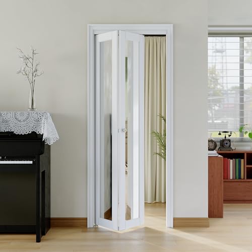 Bifold Doors for 28" x 80" Opening, One Side Mirrored