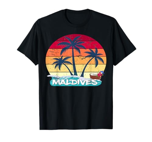 Malediven Palmen Strand Urlaub Insel Souvenir T-Shirt Malediven Palmen Strand Urlaub Insel Souvenir T-Shirt