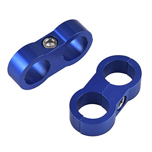 Sykrss 4An Hose Separator Clamp Fuel Line Mounting Clamps Aluminum Hose Fitting Adapter For 1/4 Fuel Hose, Oil Line, Brake Line, Water Pipe And Gas Line 4Pcs Blue #TOP1