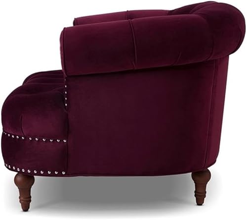 Miniatura 10 de MAKLAINE Silla de acento de madera dura Mid-Century en Borgoña Burgundy,Ash Rose,https://www.amazon.com/dp/undefined