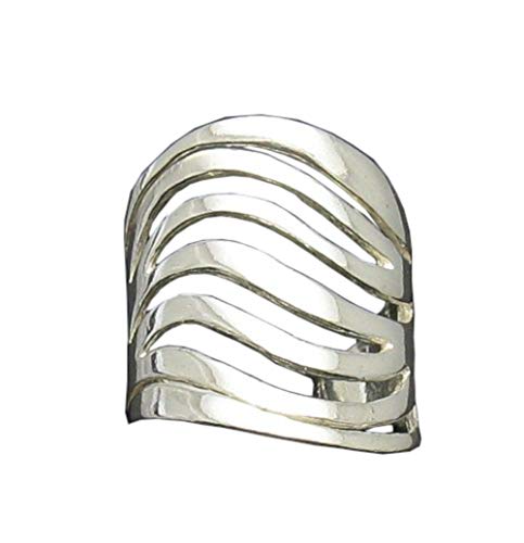Bague en argent massif 925 Vague Empress R000915 anneau empilable tendance pour femme