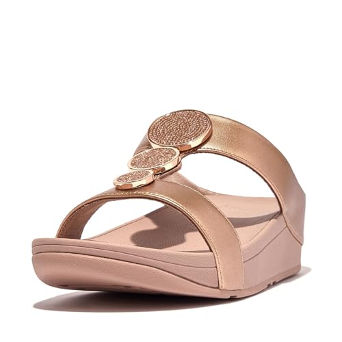 Image of FitFlop womens Halo Bead-circle Metallic H-bar Slides