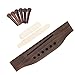 lovermusic Bone Saddle & Nut Rosewood Bridge Pins and Bridge Replacement for Folk Guitar