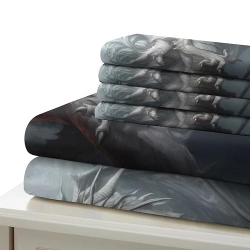 Housse de couette dragon 3D pour lit double 200x200 microfibre