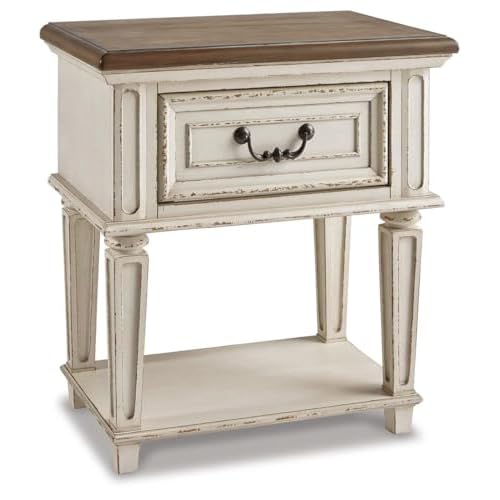Signature Design by Ashley B743-93 Realyn Nightstand, Chipped White
