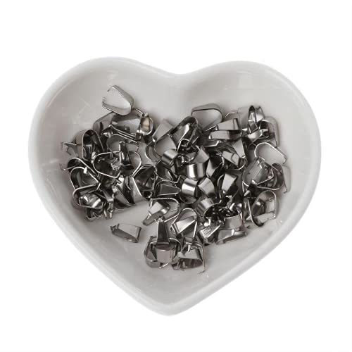 60 piezas de metal chapado en plata colgantes con cierre de fianza para collares, clips conectores, accesorios para hacer joyas