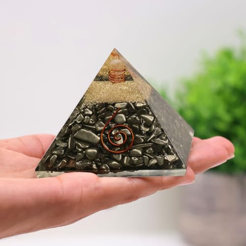 Image of Crystal Pyrite Pyramid | 2 Inch | Reiki Healing Stones | Handmade Spiritual Decor for Home and Office | Vastu Remedy for Success